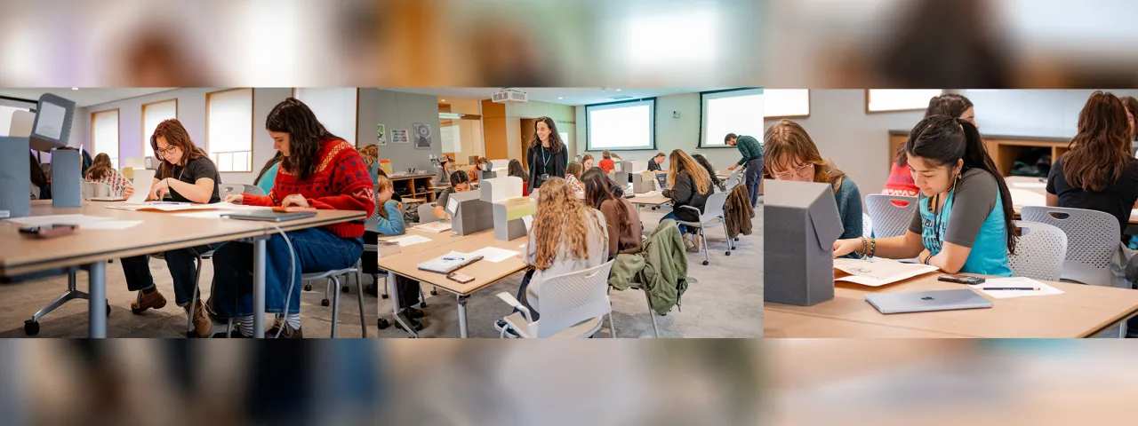 Collage of images taken in the Special Collections classroom