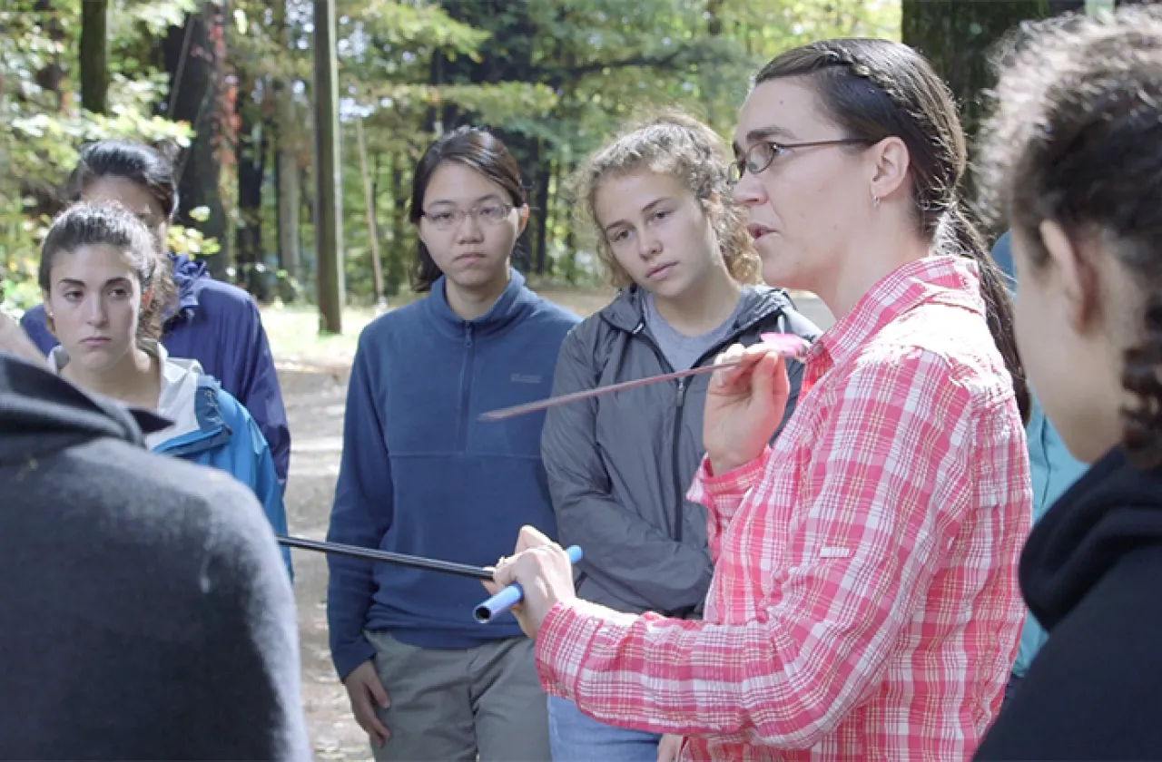 Professor Marney Pratt with students