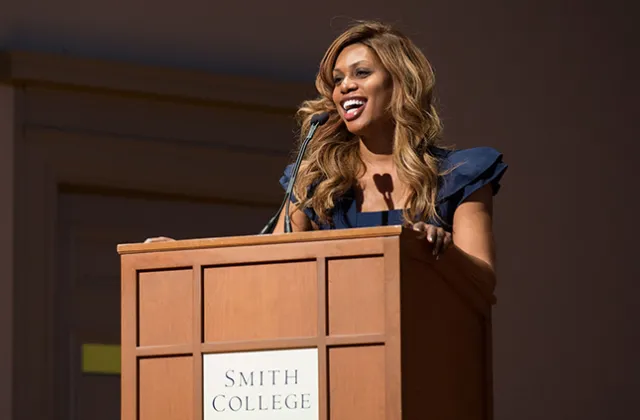 Actress and activist Laverne Cox speaking at Smith