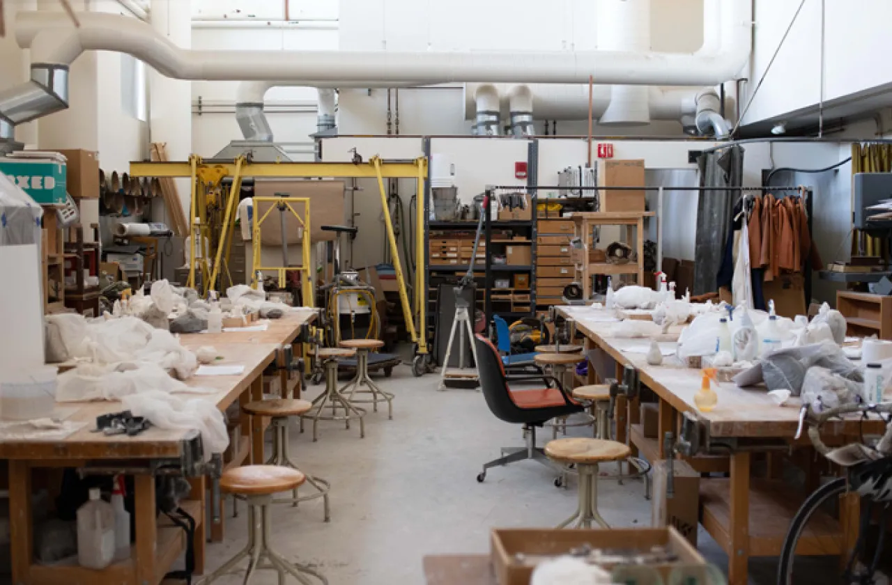 Sculpture studio in Hillyer Hall