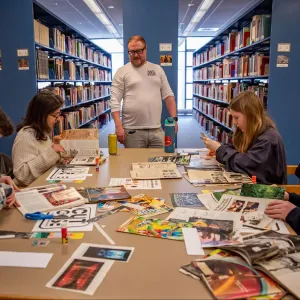 Found word poetry collage workshop
