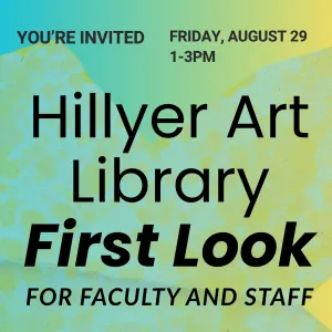 graphic, Hillyer Art Library First Look