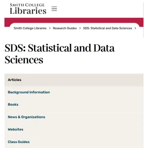 screenshot Statistical & Data Sciences research guide