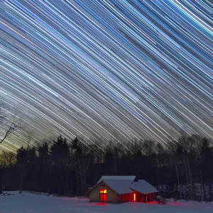 Night Photo of the MacLeish Field Station’s Bechtel Environmetnal Classroom