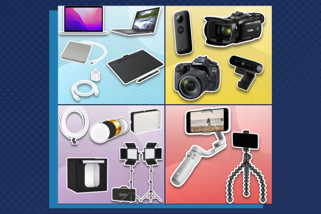 graphic showing equipment for loan in the library