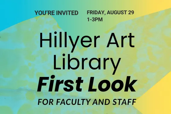 graphic, Hillyer Art Library First Look