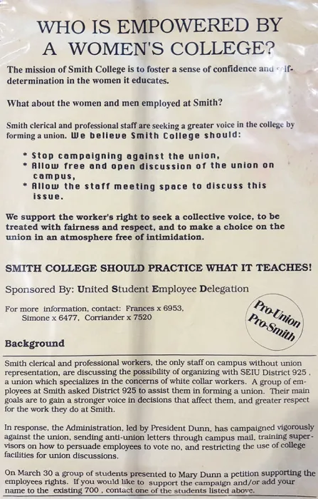 Poster, "Who Is Empowered by a Women's College?", 1993