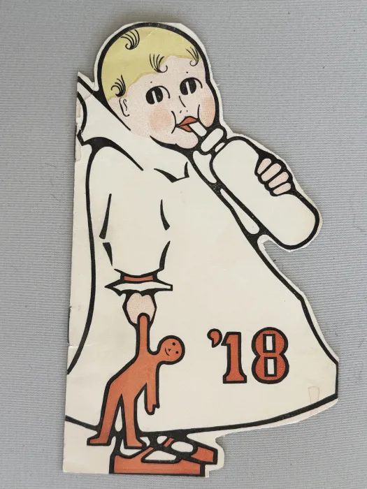 Class of 1918 baby holding bottle