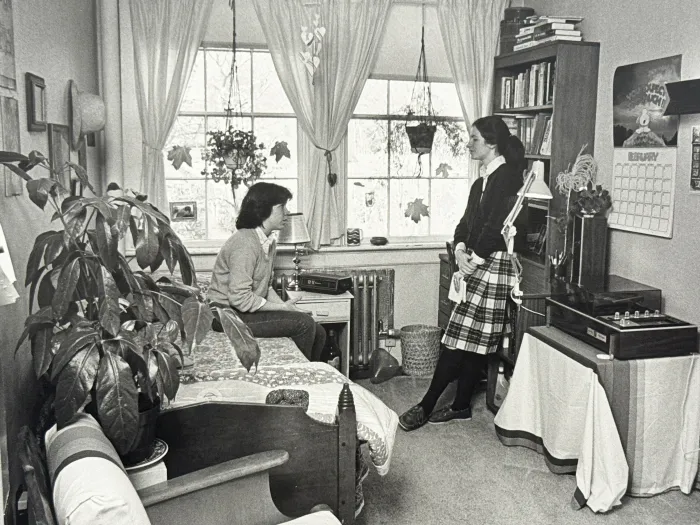 Two students in dorm room 