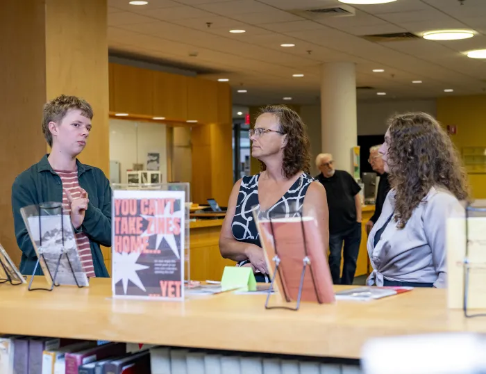 People with Zines in Hillyer Art Library