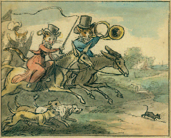 William Mulready. Watercolor of hunting cats 